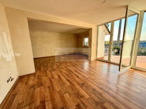 helles Wohn-Esszimmer mit Ausgang zum Balkon