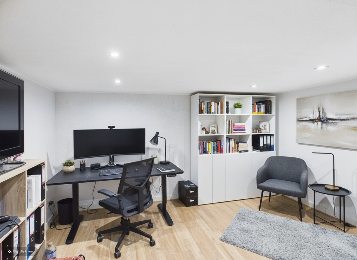 Arbeitszimmer Visualisierung (Die Darstellung dient ausschließlich der Veranschaulichung und kann vom tatsächlichen Zustand abweichen.)